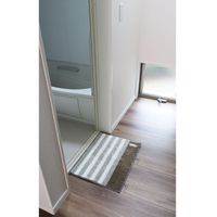 オカトー バスマット ふわモコバスマット 45×60cm グレーボーダー 4905016009817 1個