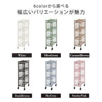 【軒先渡し】萩原 ランドリーラック 3段 幅280×奥行440×高さ950mm オリーブグリーン KR-3674GR 1台（直送品）