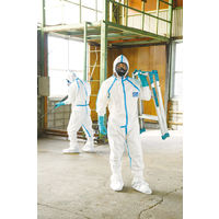 【防護服】 日光物産 バリアーマン防護服 Mサイズ P3050　JIS規格適合(タイプ4/5/6) 縫製部分目止めシール加工 1着
