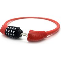 サギサカ コンパクトダイヤルロック レッド 44038 1個