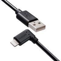 エレコム Lightningケーブル/L字コネクタ/抗菌/0.3m/ブラック MPA-UALL03BK 1個