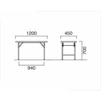 【軒先渡し】ニシキ工業 折り畳み会議テーブル 棚無 幅1200×奥行450×高さ700mm　 シルバー×チーク 1台（直送品）