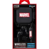 PGA Bluetooth(R) 4.1搭載 ワイヤレスステレオイヤホン シリコンポーチ付き [MARVELロゴ/ブラック］（直送品）
