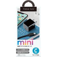 PGA mini電源アダプタ USB-Cポート ブラック PG-CPAC15A01BK 1個