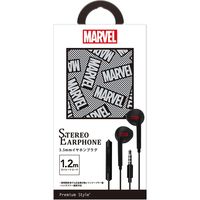 PGA ステレオイヤホン 3.5mm イヤホンプラグ [MARVELロゴ/ブラック] PG-DSHE05MVL 1本（直送品）