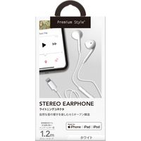 PGA Lightningコネクタ ステレオイヤホン ホワイト PG-SHE6WH2 1個