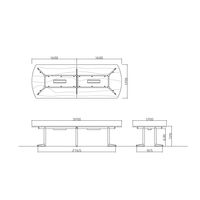 【軒先渡し】ニシキ工業 大型会議テーブル ワイヤリングBOX ボート型 幅3200×奥行1200×高さ720mm 黒×ライトオーク 1台（直送品）