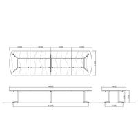 【軒先渡し】ニシキ工業 大型会議テーブル スタンダード ボート型 幅4800×奥行1400×高さ720mm 銀×ウォルナット 1台（直送品）