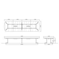 【軒先渡し】ニシキ工業 大型会議テーブル ワイヤリングBOX ボート型 幅4800×奥行1400×高さ720mm 銀×オフホワイト 1台（直送品）
