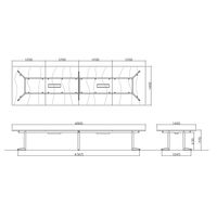【軒先渡し】ニシキ工業 大型会議テーブル ワイヤリングBOX 角型 幅4800×奥行1400×高さ720mm 銀×ダークウッド 1台（直送品）