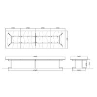 【軒先渡し】ニシキ工業 大型会議テーブル スタンダード 角型 幅4800×奥行1400×高さ720mm 銀×ライトオーク 1台（直送品）