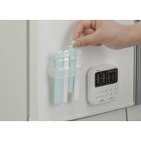 イノマタ化学 ホルダー付きクリップ S 4P ホワイト/ブルー #6215 1パック(4個)