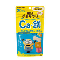 UHA味覚糖　UHAグミサプリKIDS　カルシウム・鉄（20日分）　パイナップル＆マンゴー味　1セット（2袋）　サプリメント