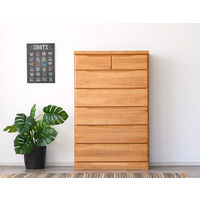 【設置込】サン キリーナ ハイチェスト 幅900×奥行450×高さ1420ｍｍ ナチュラル 22022 1台（直送品）