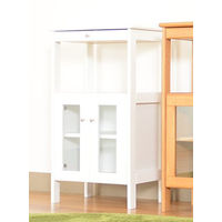 【軒先渡し】サン カシス 両開キャビネット 幅495×奥行350×高さ850ｍｍ ホワイト 21131 1台（直送品）