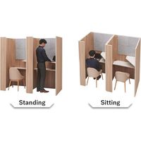 【組立設置込】プラス 2WayBooth 2WB-9090 集中ブース 幅962×奥行932×高さ1810mm 木目柄 71441 1個（直送品）