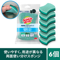 スリーエム（3M）スコッチブライト 両面使い分けスポンジ ハード＆ソフト 抗菌 キッチン 食器 1パック（6個入）