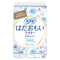 パンティライナー おりものシート 生理用品 ソフィ はだおもいライナー 無香料 羽なし (14cm) 1セット(42枚×6パック)