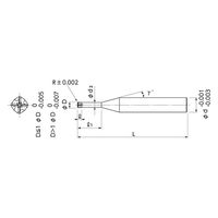 日進工具 CBN4刃ロングネックラジアスエンドミル SSR400 0.4XR0.02X1 1個（直送品）