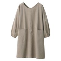 【まとめ買いセット】無印良品 着脱しやすい 割烹着 フリーサイズ ダークベージュ 1セット（1枚×2） 良品計画