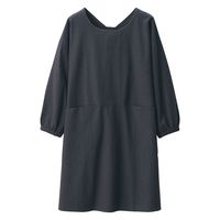 【まとめ買いセット】無印良品 着脱しやすい 割烹着 フリーサイズ ダークグレー 1セット（1枚×2） 良品計画