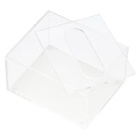 【まとめ買いセット】無印良品 アクリルティシューボックス 卓上用 内寸 約幅13.5×奥行11×高さ7cm 1セット（1個×4）