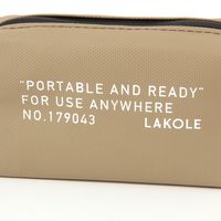 ポーチ　撥水 WRミニスクエアポーチ ベージュ LAKOLE/ラコレ