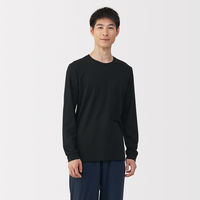 無印良品 メンズ 紳士 あったか綿 厚手 クルーネック長袖Ｔシャツ 紳士ＸＬ 黒 良品計画