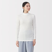 無印良品 レディース 婦人 あったか綿 ハイネック長袖Ｔシャツ 婦人Ｍ オフ白 良品計画