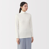 無印良品 レディース 婦人 あったか綿 厚手 タートルネック長袖Ｔシャツ 婦人Ｓ オフ白 良品計画