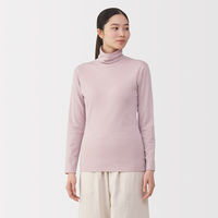 無印良品 レディース 婦人 あったか綿 厚手 タートルネック長袖Ｔシャツ 婦人Ｍ ライトピンク 良品計画
