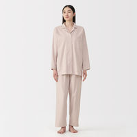 無印良品 レディース 婦人 脇に縫い目のない フランネル長袖パジャマ 婦人Ｌ ライトピンク 良品計画