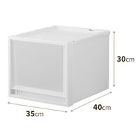 【引き出し収納】　天馬　フィッツケース マルチ 40ー35Mホワイト/クリア　幅35.0×奥行40.0×高さ30.0cm　1セット（1個×4）（わけあり品）