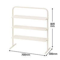 COLLEND（コレンド） シューズラック 棚板3段 幅700×奥行306×高さ809mm ホワイト AS-SR-WH 1台 オリジナル（わけあり品）