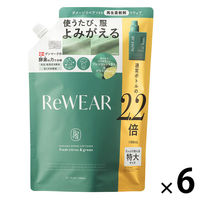 ReWEAR（リウェア） 再生柔軟剤 フレッシュシトラス＆グリーン 2.2倍大容量 詰め替え 1100mL 1セット(1個×6) I-ne