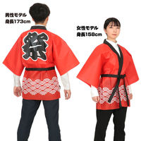 アーテック カラー不織布ハッピ 祭 青海波柄 赤 L 18758 1セット(1枚×2)（直送品）