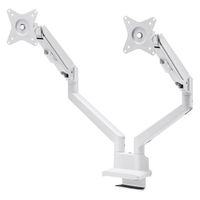 サンワサプライ モニターアーム(デュアル・ガススプリング式・薄型ショートクランプ・ホワイト) CR-LAC2403W 1個（直送品）