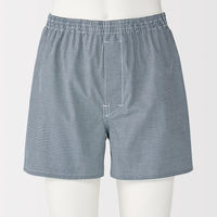 無印良品 メンズ　紳士 綿ブロード 前開き トランクス 紳士Ｌ ダークネイビーチェック 良品計画