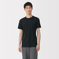 無印良品 メンズ　紳士 あったか綿 クルーネック半袖Ｔシャツ 紳士Ｍ 黒 良品計画