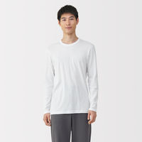 無印良品 メンズ　紳士 あったか綿 クルーネック長袖Ｔシャツ 紳士Ｓ 白 良品計画