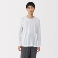 無印良品 メンズ　紳士 脇に縫い目のない なめらか クルーネック長袖Ｔシャツ 紳士Ｓ 白 良品計画