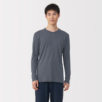 無印良品 メンズ　紳士 あったか綿 クルーネック長袖Ｔシャツ 紳士Ｓ ダークグレー 良品計画