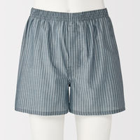 無印良品 メンズ　紳士 なめらか 前開きトランクス 紳士Ｓ ダークネイビーストライプ 良品計画