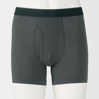 無印良品 メンズ　紳士 なめらか 前開きボクサーパンツ 紳士Ｍ ダークグレー 良品計画