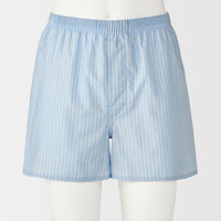 無印良品 メンズ　紳士 なめらか 前開きトランクス 紳士Ｍ ライトブルーストライプ 良品計画