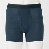 無印良品 メンズ　紳士 なめらか 前開きボクサーパンツ 紳士Ｌ ネイビー 良品計画