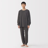 無印良品 メンズ　紳士 なめらかニットフリース 長袖ルームウェアセット 紳士Ｓ ダークグレー 良品計画