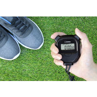 【タイマー】ドリテック ストップウォッチ 「ラグレ」 ブラック SW-126BK 1個