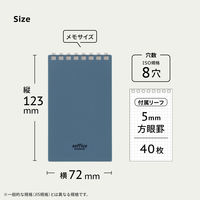 リヒトラブ ソフィーチェノート メモサイズ スレートブルー リーフ40枚 N3200-11 1冊
