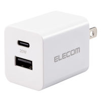 USB充電器 タイプC PD 20W USB-C×1 A×1 コンセント 白 EC-AC12020WH エレコム 1個（直送品）